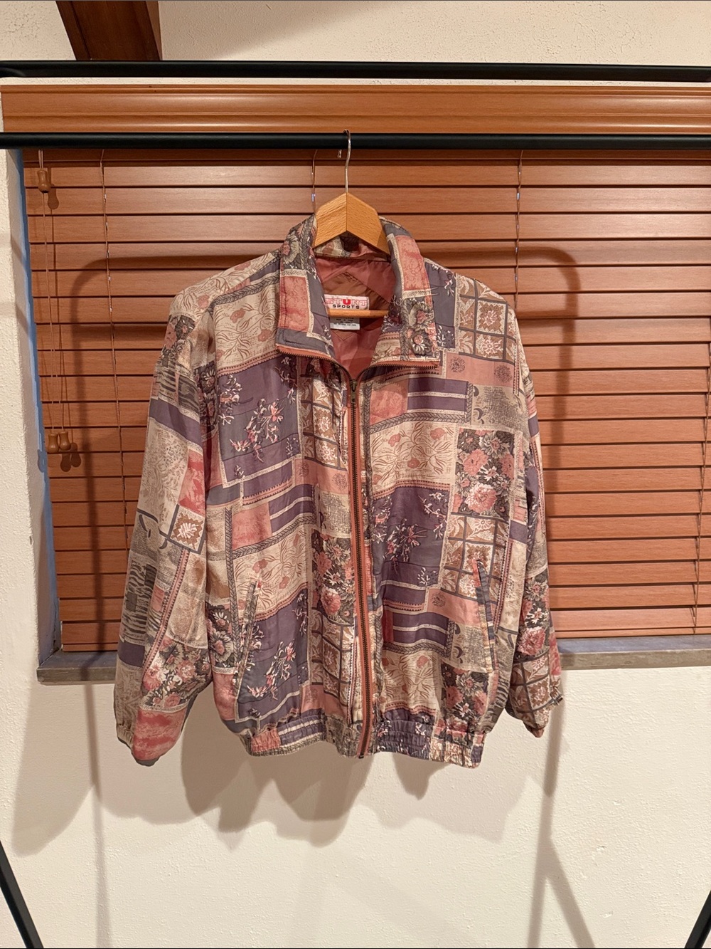 Vintage Stunt Sports Flowers & Patchwork Windbreaker